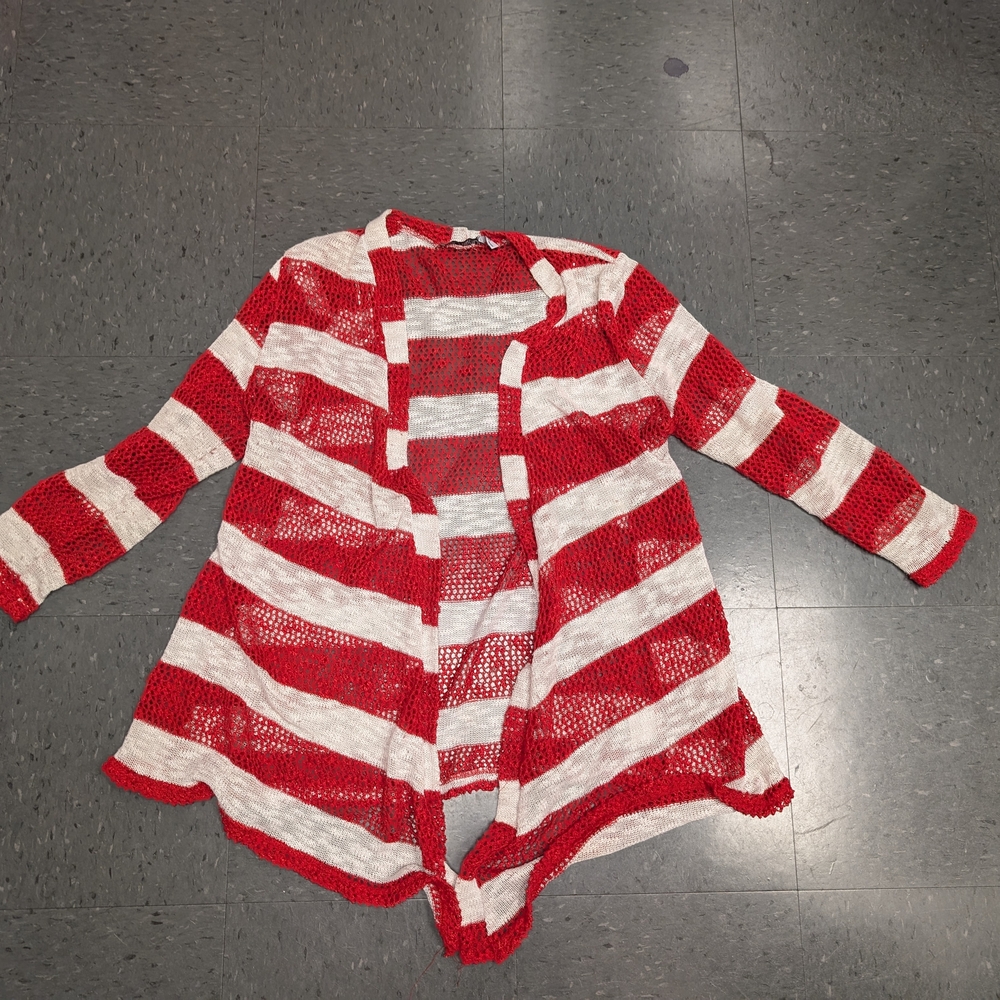 Red and White Striped Women's Blouse